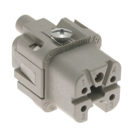 Standard, CK series, Female Rectangular Insert, size 21.21, 5 pin, 10 amp, Screw, Gold Plated Contacts