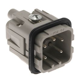 Standard, CK series, Male Rectangular Insert, size 21.21, 5 pin, 10 amp, Screw, Gold Plated Contacts
