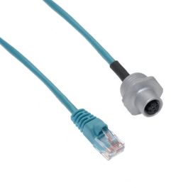 Ethernet, Receptacle, 4 Pole, M12 D-Coded Female Straight (IP69) / RJ45 Plug (IP20), 0.5 M, .5-NPT, Front Mount, Aluminum