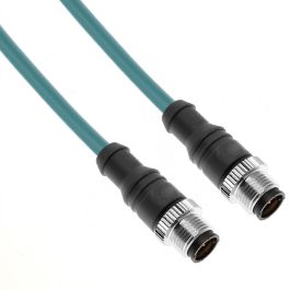 国産品 M12 Pole, 4 Cordset, Ethernet, D-Coded (IP69 Straight Male 邦楽