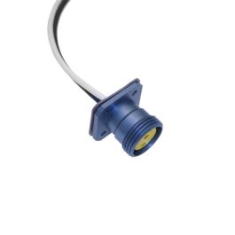 MIN Size I, Receptacle, 3 Pole, Female Straight, 6 Ft, 18awg, 10A, .5-NPT, Panel Mount, Aluminum Clear Anodized