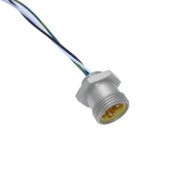 MIN Size I, Receptacle, 3 Pole, Male Straight, 6 Ft, 18awg, 10A, M16, Front Mount, Aluminum Clear Anodized