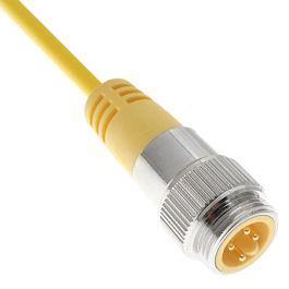 MIN Size I, Cordset, 3 Pole, Male Straight, 4M, 10A, Yellow, PVC, European