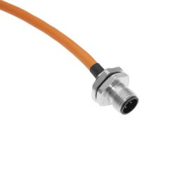 Profibus PA, Receptacle, 4 Pole, M12 Male Straight, 1 Meter, 18awg, 4A, PG9, Front Mount, Nickel Plated Brass