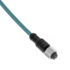 Ethernet, Cordset, 8 Pole, M12 Female Straight, 2M, Teal, PVC