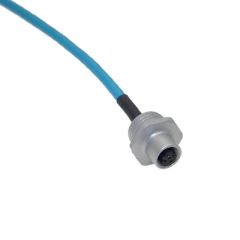 Ethernet, Receptacle, 4 Pole, M12 D-Coded Female Straight, 1M, 24awg, 4A, .5-NPT, Front Mount, Aluminum