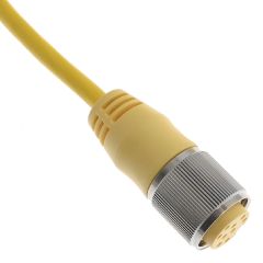 MIN Size III, Cordset, 9 Pole, Female Straight, 12 Ft, 4A, Yellow, PVC, North American